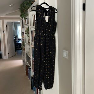 Black Joie jumpsuit with gold metallic